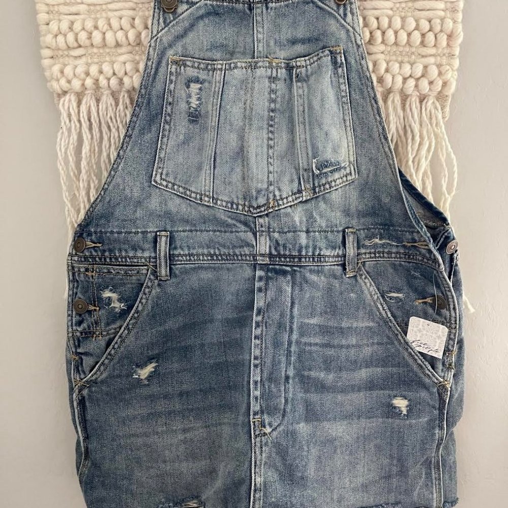 FREE PEOPLE BAXTER DRESS JUMPER IN GRUNGE BLUE